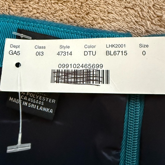 New J. Crew Blue Double Serge Wool Lined Back Zip No. 2 Pencil Skirt Size 0 - Picture 7 of 9